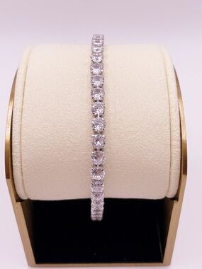 Classic Silver Tennis Bracelet with Clear Stones